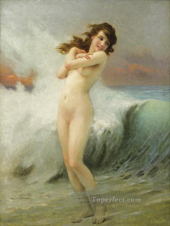 A Water Nymph The Wave nude Guillaume Seignac Oil Paintings